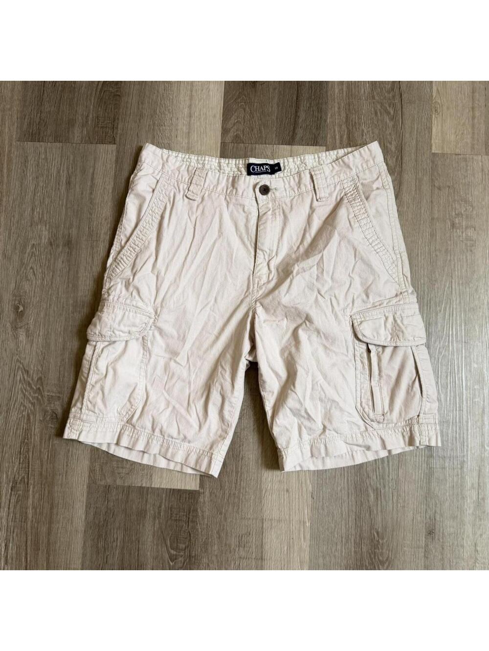 Chaps cream cargo shorts size 33 #cargo #summer